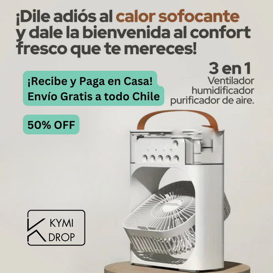 Mini Aire Acondicionado Humidificador 3 en 1: Enfría, Humidifica y Purifica!